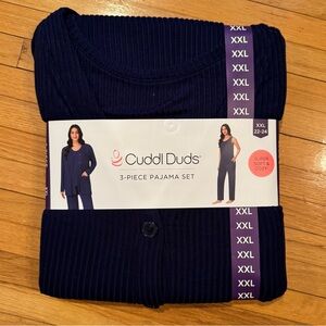 Cuddl Duds Navy 3-Piece Pajama Set